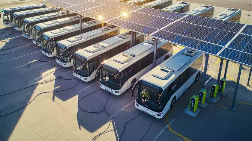 Illustration d'un bus électrique moderne